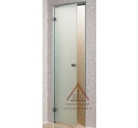 Дверь для турецкой парной Андрэс 7х20 (стеклянная, сатин, левая, коробка алюминий)
