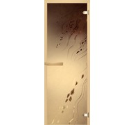 Дверь для бани АКМА АРТ с Фьюзингом ГАЛЬКА 7х19 (8 мм, коробка липа)
