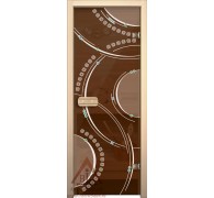Дверь для сауны АКМА Арт-серия GlassJet КОЛЬЦА 7х19 (коробка липа)