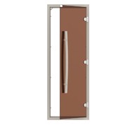 Дверь для бани Sawo 741-4SGA-1 (7х19, бронза, с порогом, с вертикальной ручкой, осина)