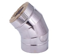 Отвод с изоляцией D150/250 мм угол 45' (нерж. 0,5/0,8 мм AISI 304 внутри)