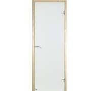Дверь для сауны Harvia 7х19 (стеклянная, прозрачная, коробка сосна), D71904М