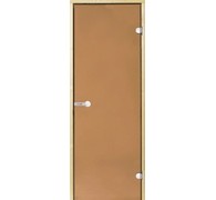 Дверь для сауны Harvia 9х19 (стеклянная, бронза, коробка осина), D91901H