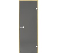 Дверь для сауны Harvia 8х21 (стеклянная, серая, коробка осина), D82102H