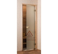 Дверь для сауны стеклянная 7х19 (сатин, коробка сосна)