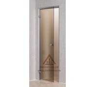 Дверь для турецкой парной Андрэс 7х20 (стеклянная, бронза, левая, коробка алюминий)