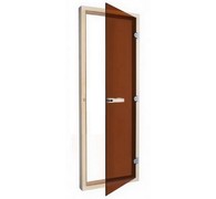 Дверь для сауны Sawo 730 4SGА (7х19, бронза, с порогом, осина)