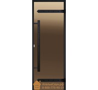 Дверь для сауны Harvia LEGEND 9х21 (стеклянная, бронза, черная коробка сосна), D92101МL