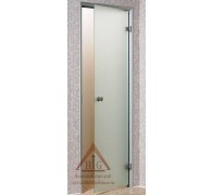 Дверь для турецкой парной Андрэс 7х20 (стеклянная, сатин, правая, коробка алюминий)