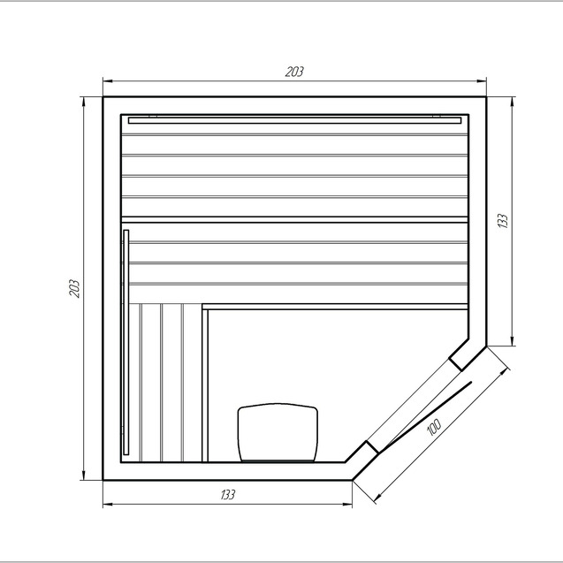 Сауна Buy Sauna S4201 Угловая (липа, 2030х2030 мм, 6ти-местная) (фото)