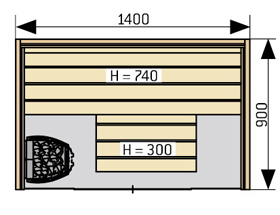 Сауна Harvia Capella SC1409 (1400х900 мм, раздвижные двери, печь Vega Compact, отделка из ольхи) (фото)