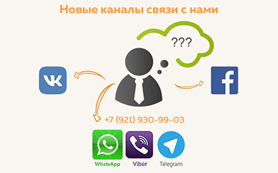 WhatsApp, Viber, Telegram, ВКонтакте, Facebook – новые каналы для связи с нами