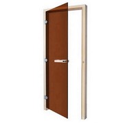 Дверь для сауны Sawo 730 3SGА L (7х19, бронза, левая, без порога, осина)