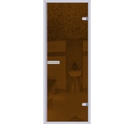 Дверь для турецкой бани АКМА Хаммам 8х20 (бронза, 8 мм, коробка алюминий, арт. 274)