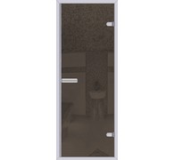 Дверь для турецкой бани АКМА Хаммам 8х20 (серое, 8 мм, коробка алюминий)