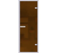 Дверь для турецкой бани АКМА Хаммам 7х19 (матовая бронза, 8 мм, коробка алюминий, арт. 272)