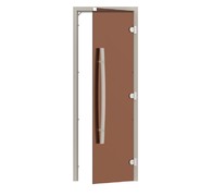 Дверь для бани Sawo 741-3SGA-R-1 (7х19, бронза, правая, без порога, с вертик. ручкой, осина)