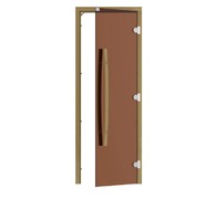Дверь для бани Sawo 741-3SGD-R-1 (7х19, бронза, правая, без порога, с вертик. ручкой 558, кедр)