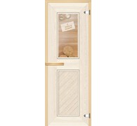 Дверь для сауны АКМА Арт-серия GlassJet С ЛЕГКИМ ПАРОМ 7х19 (8 мм, коробка липа)