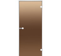 Дверь для хаммам Harvia 9x19 (стеклянная, бронза, белая коробка алюминий), DA91901V