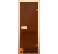 Дверь для сауны АКМА NARVIA 7х19 (матовая бронза, 8 мм, коробка сосна 92 мм, арт. ДС392)