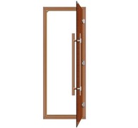 Дверь для бани Sawo 741-4SGD-3 (7х19, бронза, с порогом, с вертикальной ручкой 560, кедр)