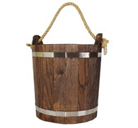 Запарник WoodSon 12 л из дуба тёмного, с нержавеющей вставкой (арт. WZ2) - фото