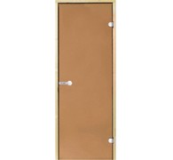 Дверь для сауны Harvia 7х19 (стеклянная, бронза, коробка сосна), D71901М