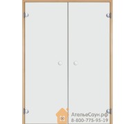 Дверь для сауны Harvia 13х21 (двойная, прозрачная, коробка ольха/осина)