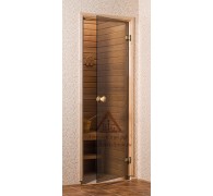 Дверь для сауны стеклянная 6х19 (бронза, коробка сосна)