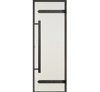 Дверь в хаммам Harvia LEGEND 7х19 (прозрачная, черная коробка алюминий), DA71904L