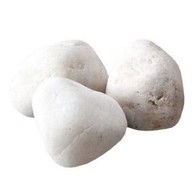 Белый кварц Княжеский овалованный (камни для бани), 15 кг