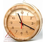 Часы деревянные в предбанник, из кедра, SaunaSet №284