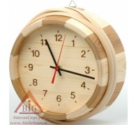 Часы деревянные, сосна и термососна, SaunaSet №213